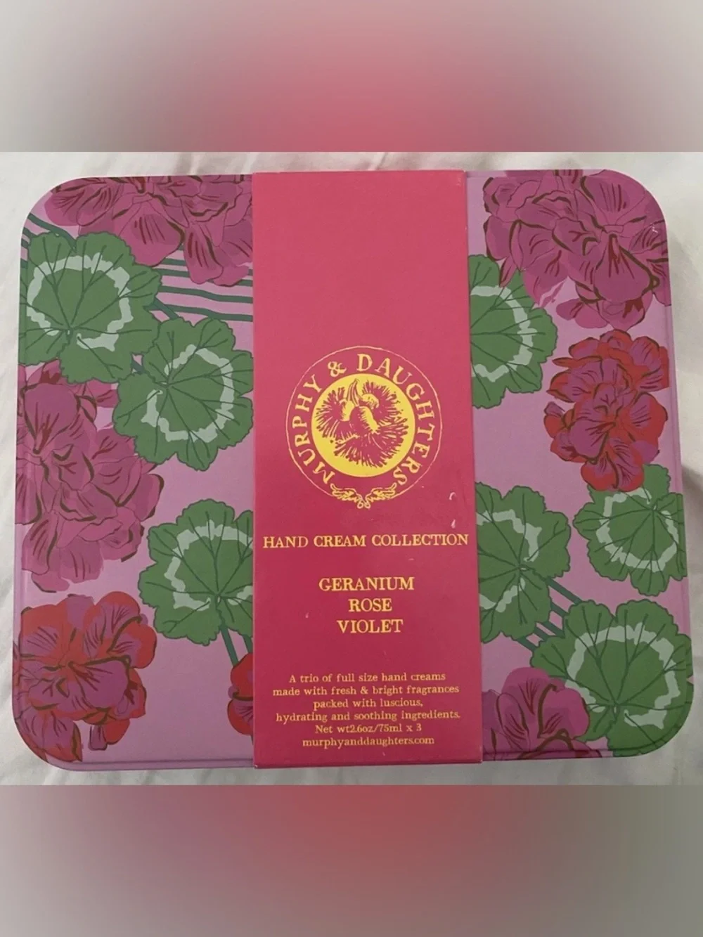 Geranium Rose Violet Hand Cream Trio - Pink Floral